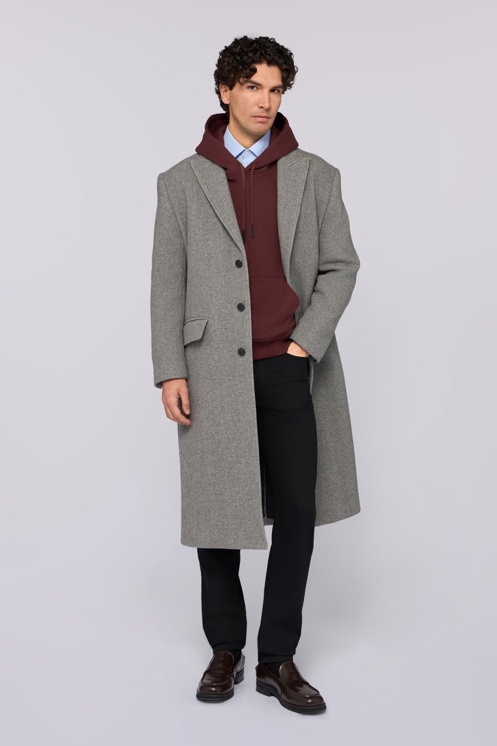 Cappotto spigato in misto lana 1|91ab4274ced423ffecc4cd3b6b0da53890b677adddc3dd335702357313c20c33