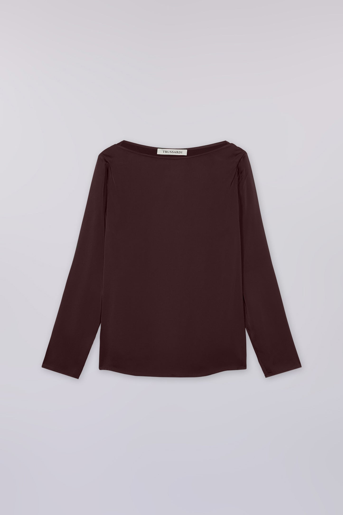 Blusa con scollo a barca in raso 6|0c07fc58e7cd021ac2f01fc5a6ab37faec26bab397c7a2b277478d933245fe09