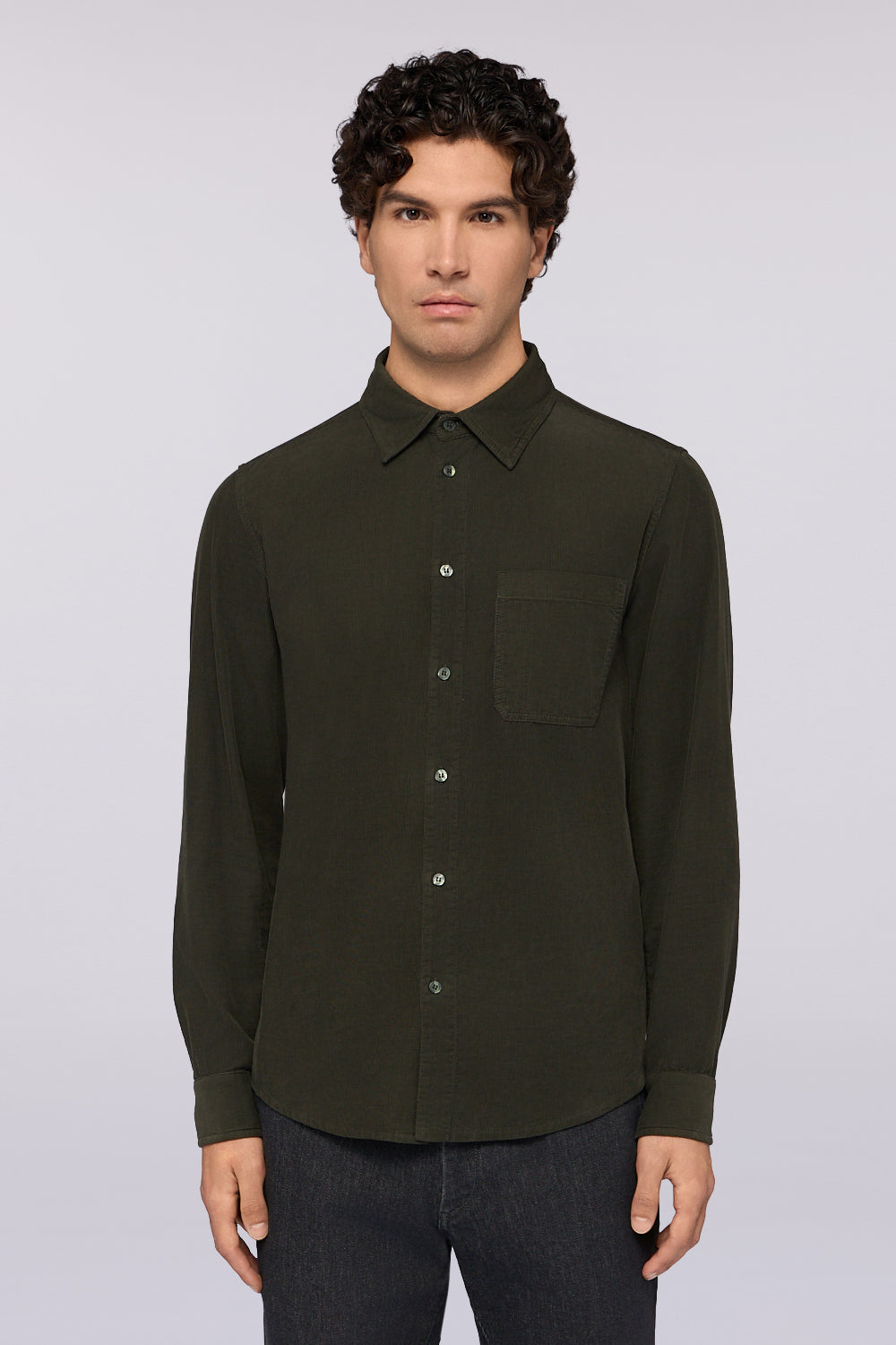 Camicia regular fit in velluto corduroy 1|eaefd964c139280984ae9b292d7607e40dbbed955cfd2cfec9035d59f26fdb94