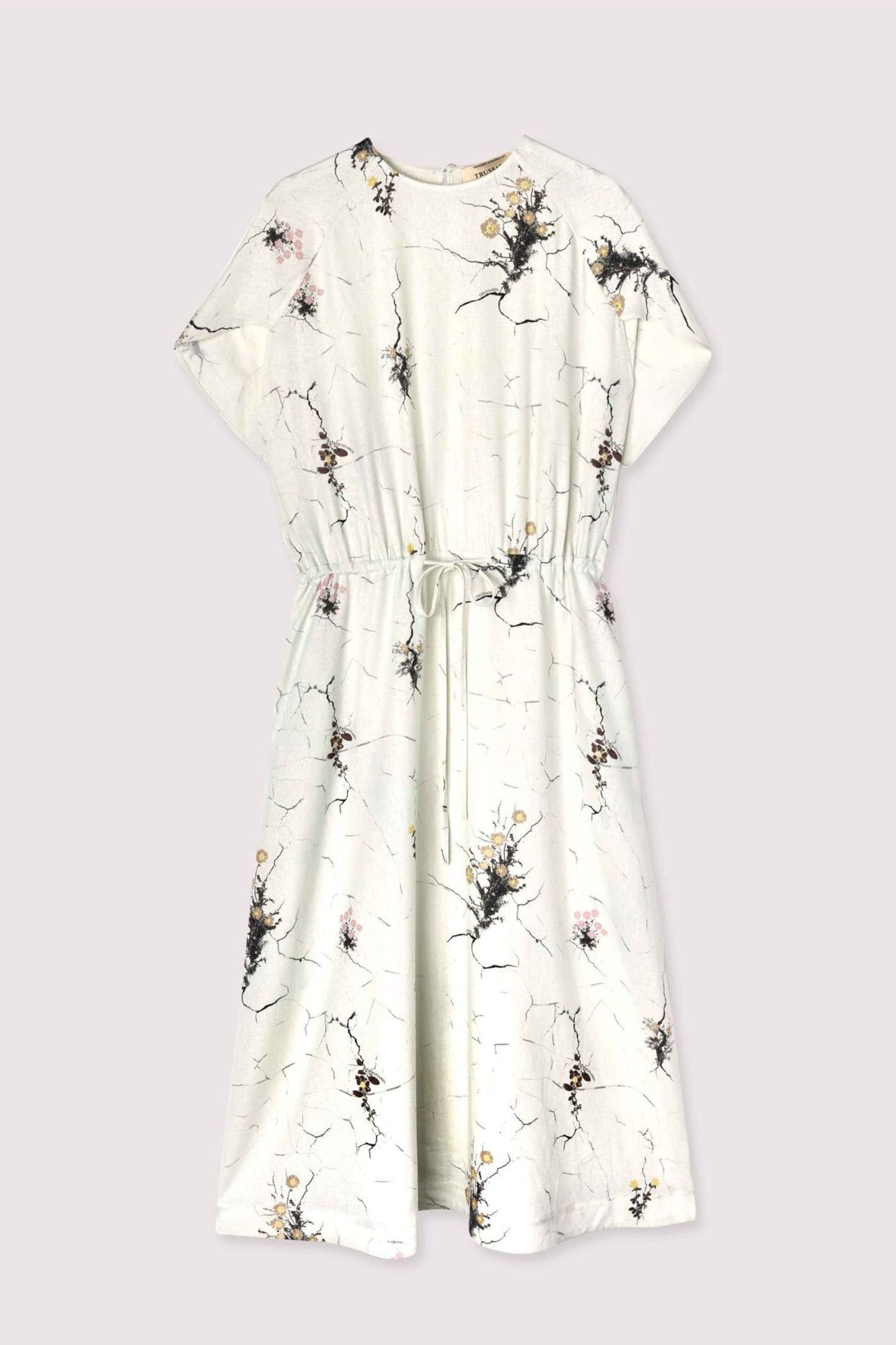Linen Midi Dress with Urban Jungle Print