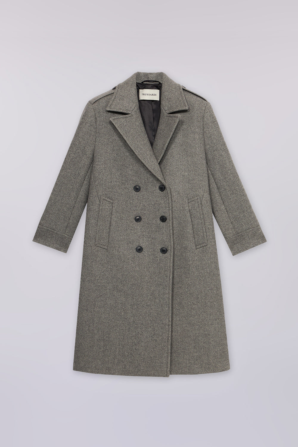 Cappotto doppiopetto spigato in misto lana 5|928e94668aa30a324dd6eb6cab4bbdd4bb228e66268854c5e322bb809dd3da5e