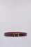 Reversible crocodile-embossed leather belt