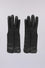 Textured leather gloves with front slit detail
