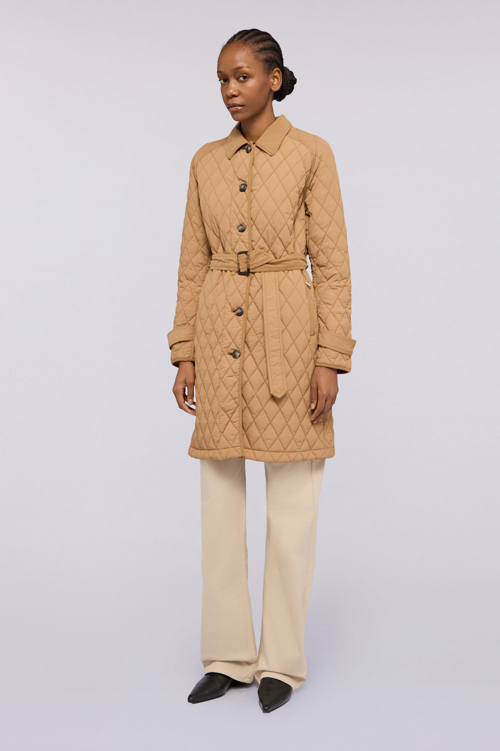 Trench trapuntato in nylon opaco con dettagli 2|337d1a53cb574ee42cd538763ffb7b980b332956460fc5fc1a6f96bee42e3437