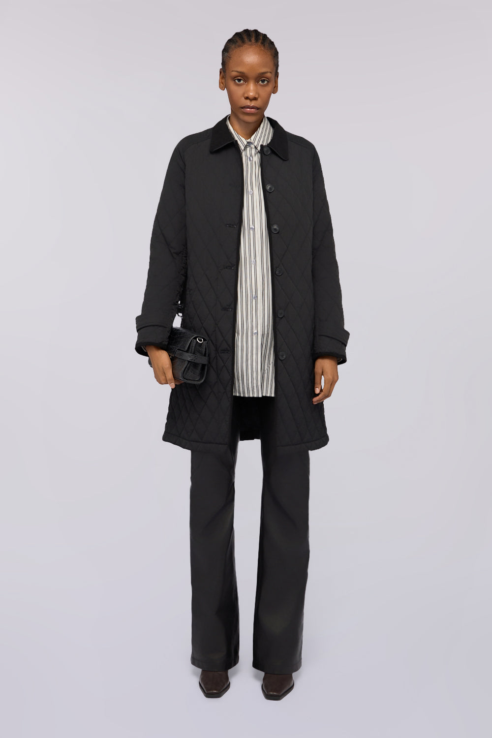 Trench trapuntato in nylon opaco con dettagli 1|8bbbc780253b23f26010275c9f1466e7253bd4ac8b20fd15260e9d6db543f848