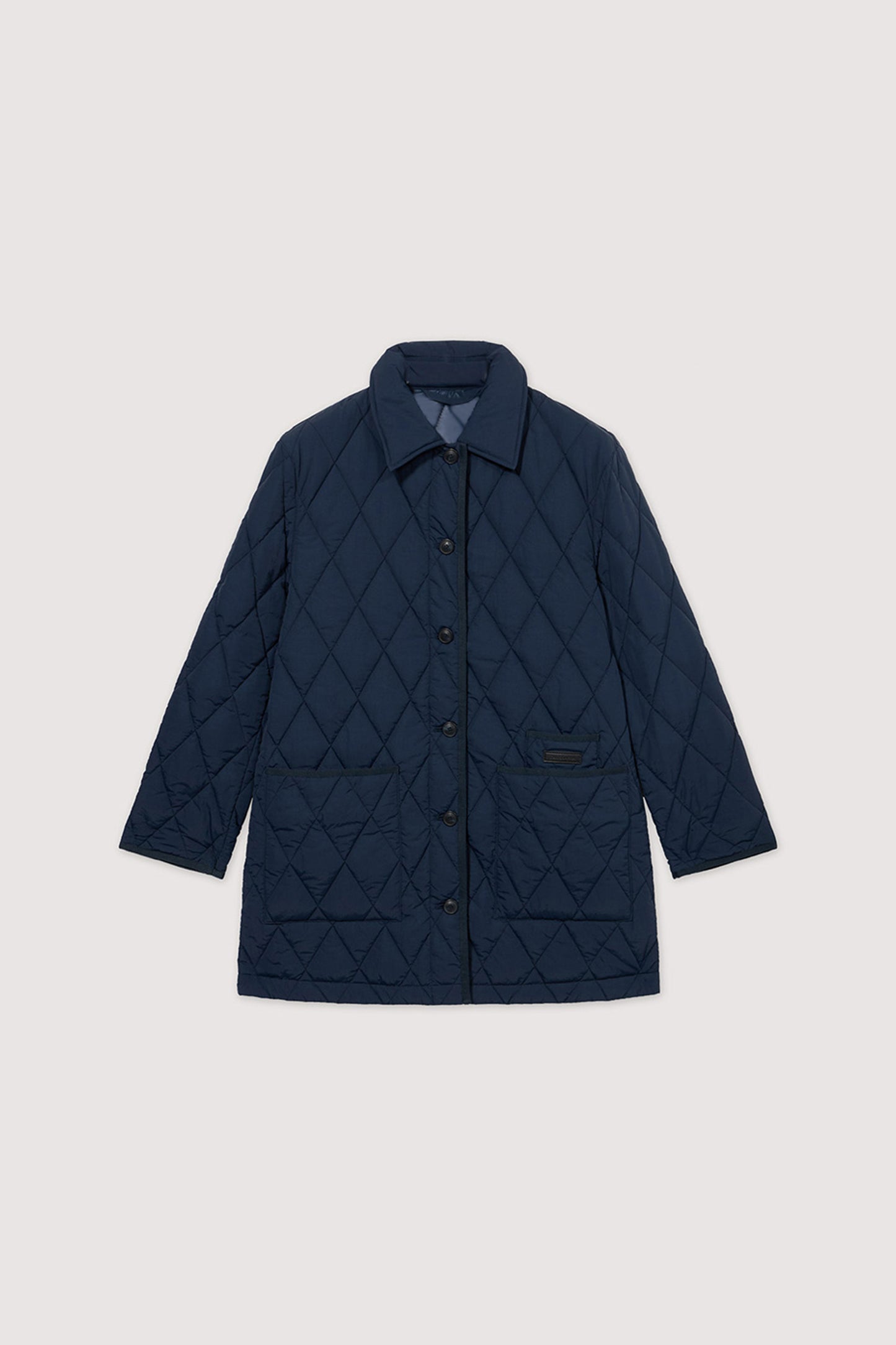 Giacca imbottita lunga in nylon 1|99f2e79a42fd594c97cbc52b1111b47e76c9ab3123b442812c0968cd707fcd1a