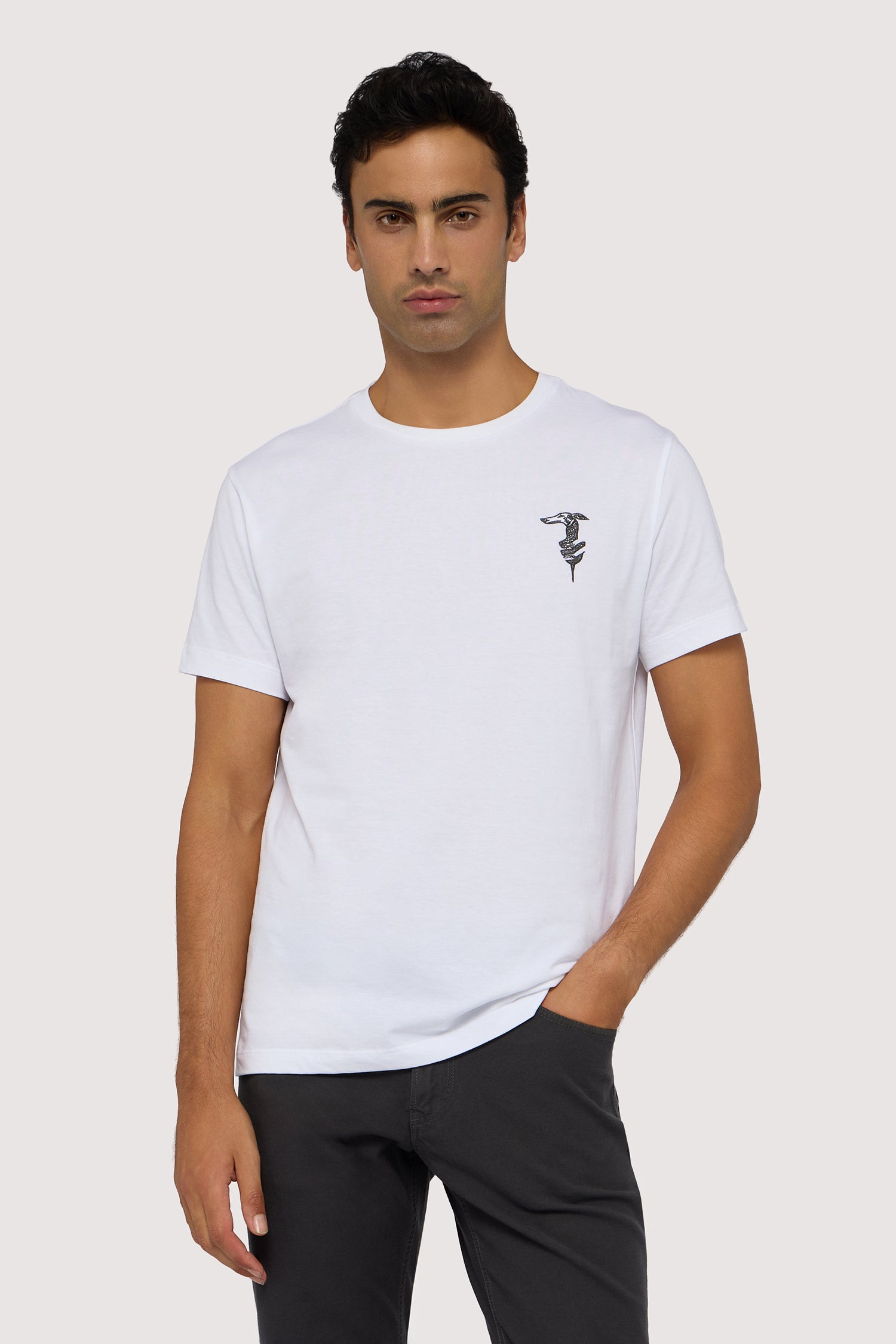 T-shirt regular fit con ricamo in contrasto 1|c42b374ae9de5178267db0036f880f5e77dbb6dc85aa6fda10004c82ced0bae7