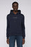 Diagonal jersey hooded sweatshirt