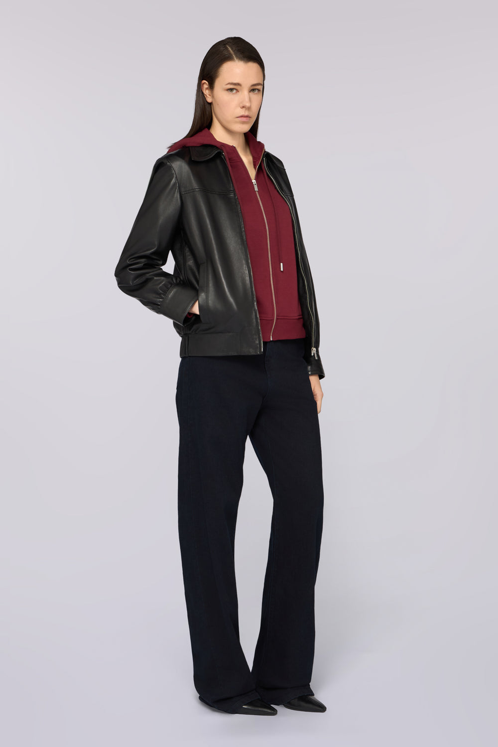 Felpa con zip e cappuccio in jersey fluido 4|3689f3a110412e4b697718156dfc8269e2643628eaed169da1455a19763a8911