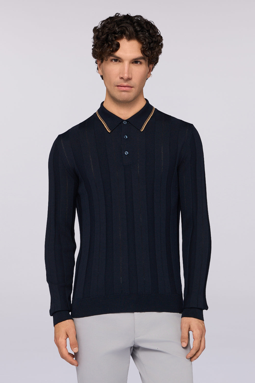 Polo a maniche lunghe in pura lana a coste 1|80a4054e2fe9ee82d1322847e76566d15e195ac057ffb9f84e86e5fade0691ed