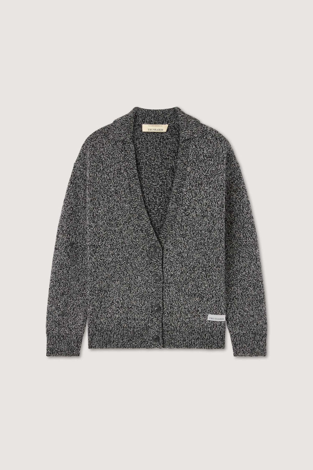 Cardigan over in maglia mouliné 1|1587561dd8b5e4cf526318a5fe4d5237efe77a58d41bbad86545477e4153c149
