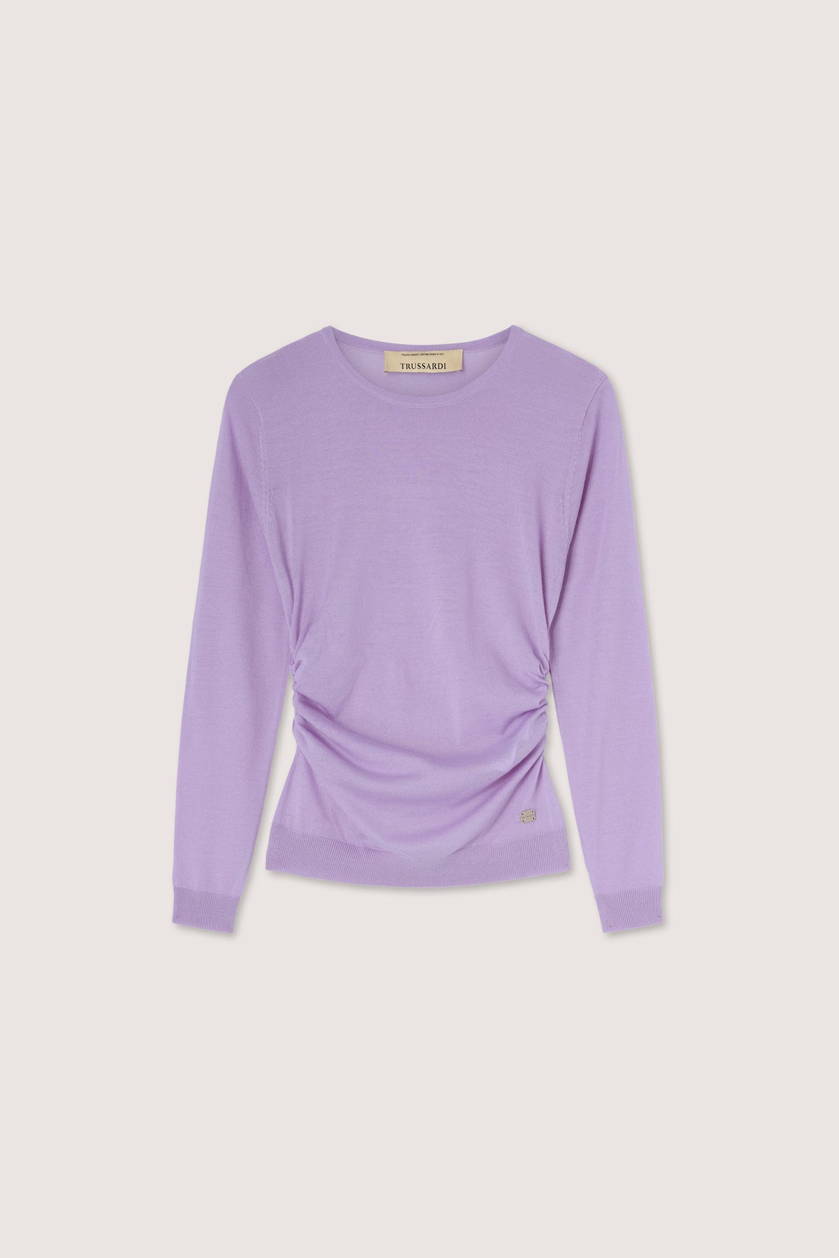 Maglia girocollo in pura lana con arriccio 5|f6e0143f915d609186167fb6aa176e052ad25eb70770c524a2ffeb2fc120011c