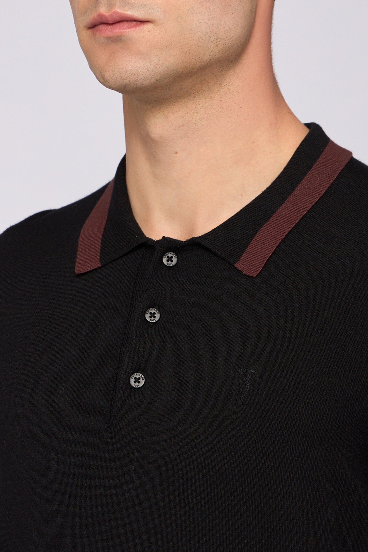 Polo a maniche lunghe in viscosa stretch 3|78125ed4f70949e1664718ffaa9b2381b067f0dfcd05f7fc42b6979024ffbcb6