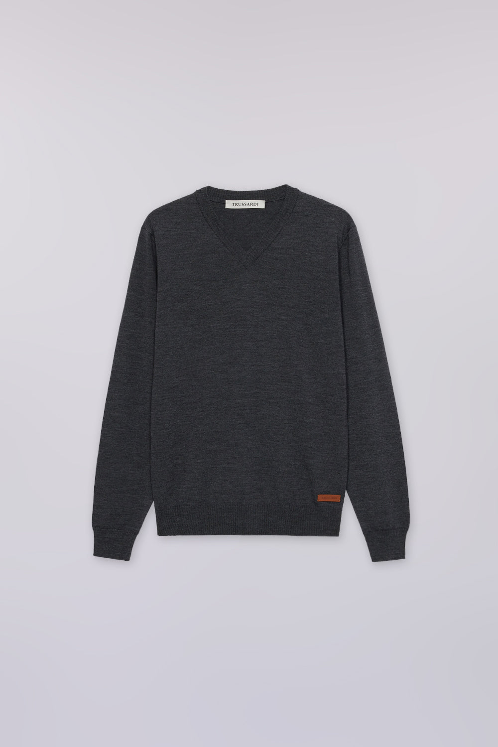 Pure wool V-neck jumper