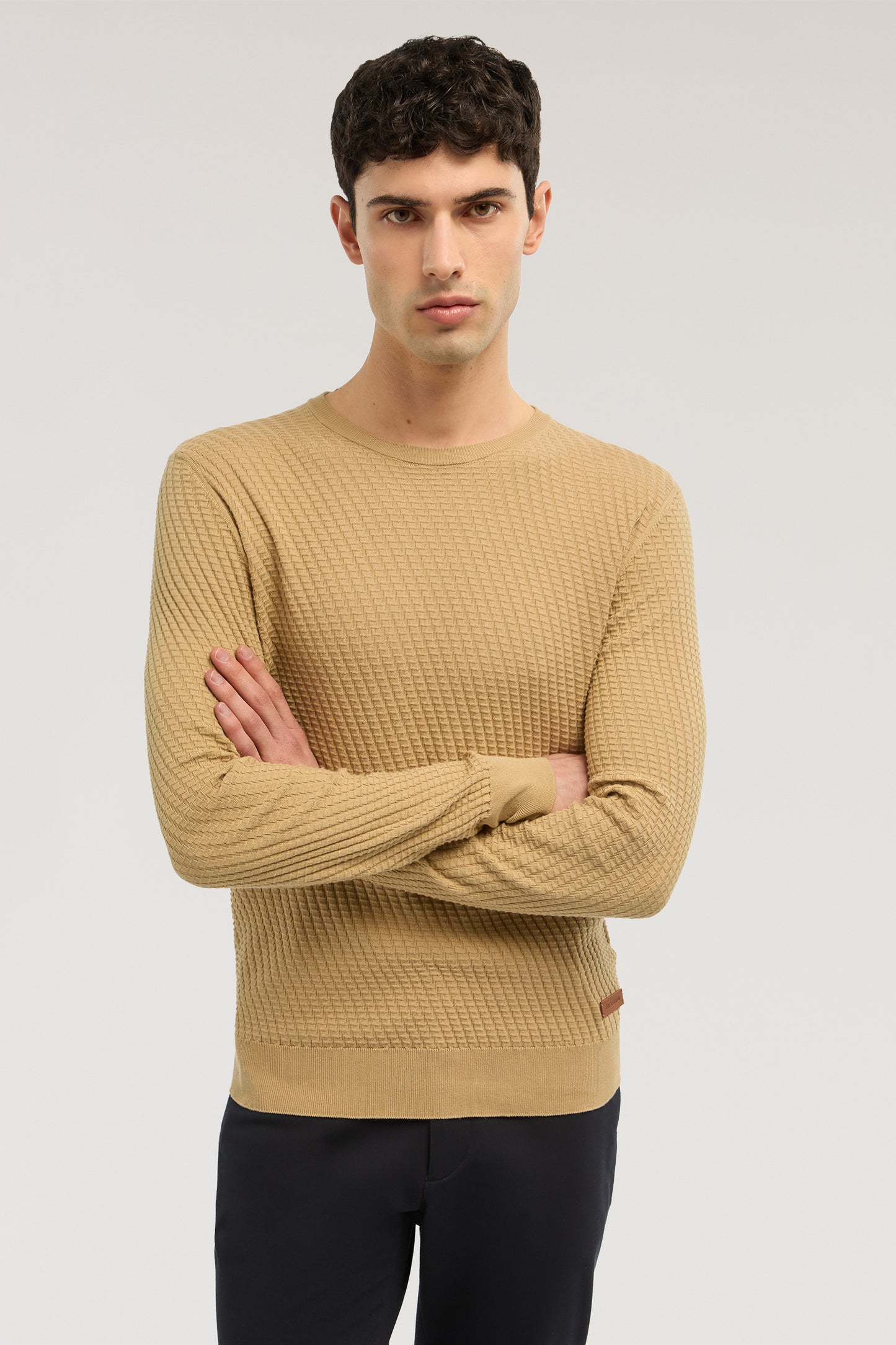 Maglia girocollo in cotone tridimensionale 5|1993c9de35ef9b923acbfcd4084f9a1a7ee981405d3ec76dbcee98529a7f3e56