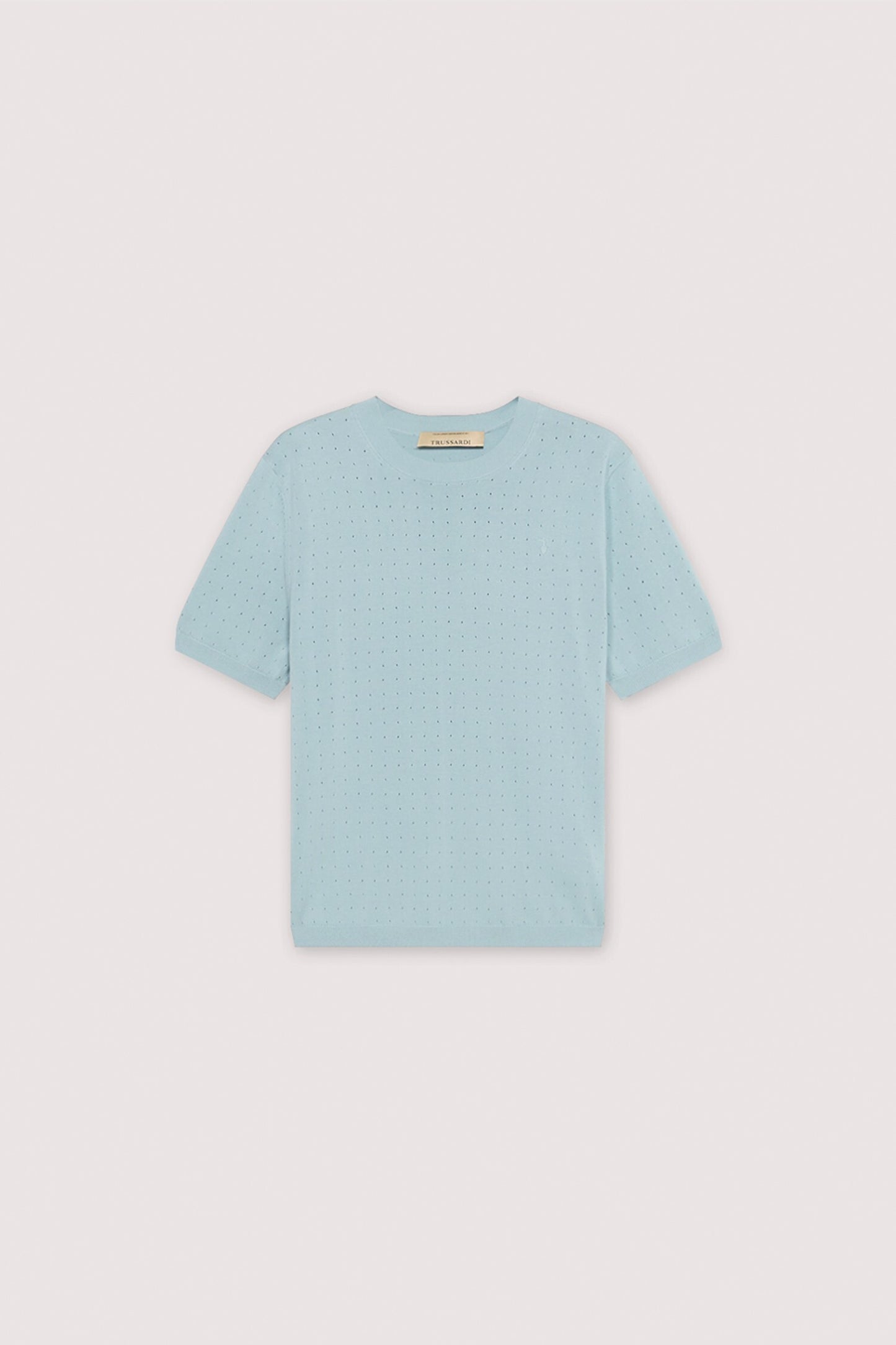 Maglia a maniche corte effetto punzonato in cotone 5|ab36229097950a51d9c60ad441581233f18cc3f53ef2885e7cd7ce5b5b182b41