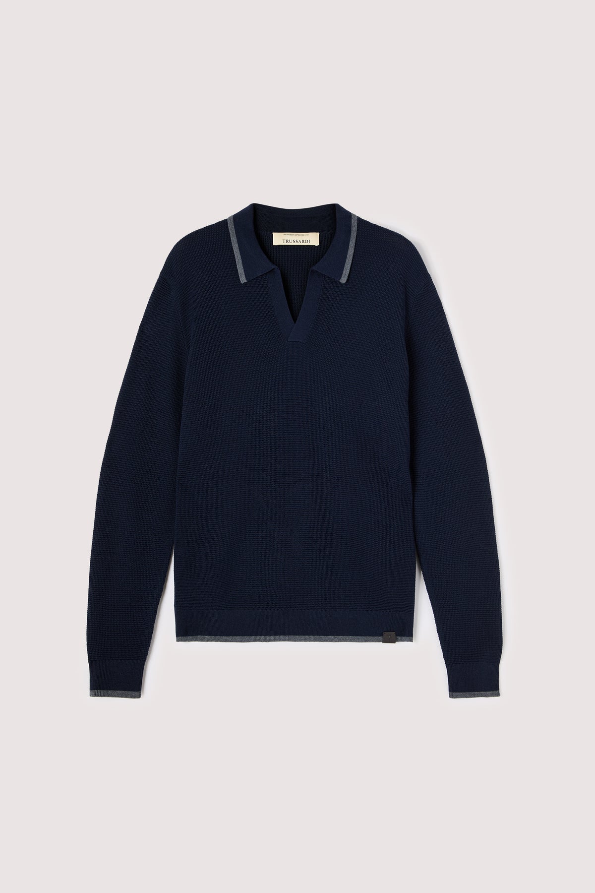 Polo in maglia regular fit con profili a contrasto in lana 5|1a2c3ba0d453ae5535e356e1a5023ef3c4d1e6f3d9f0ebde5ca502d544c6a5cf