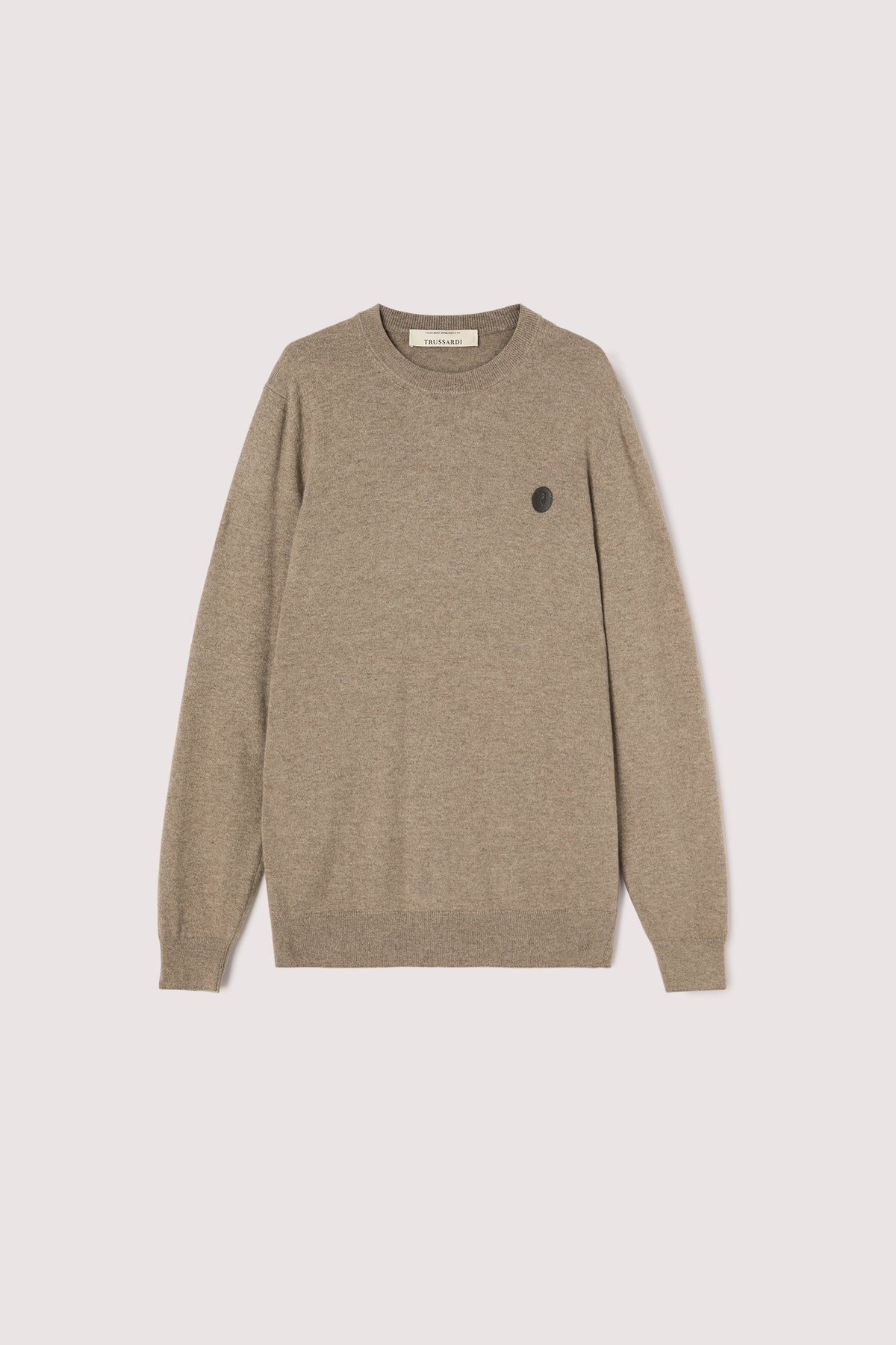 Maglia girocollo misto cashmere regular fit con patch 5|335c15699f4dde4fbc5f04c91b0528c405d20baf279741d9fcccfd4fb9c69044