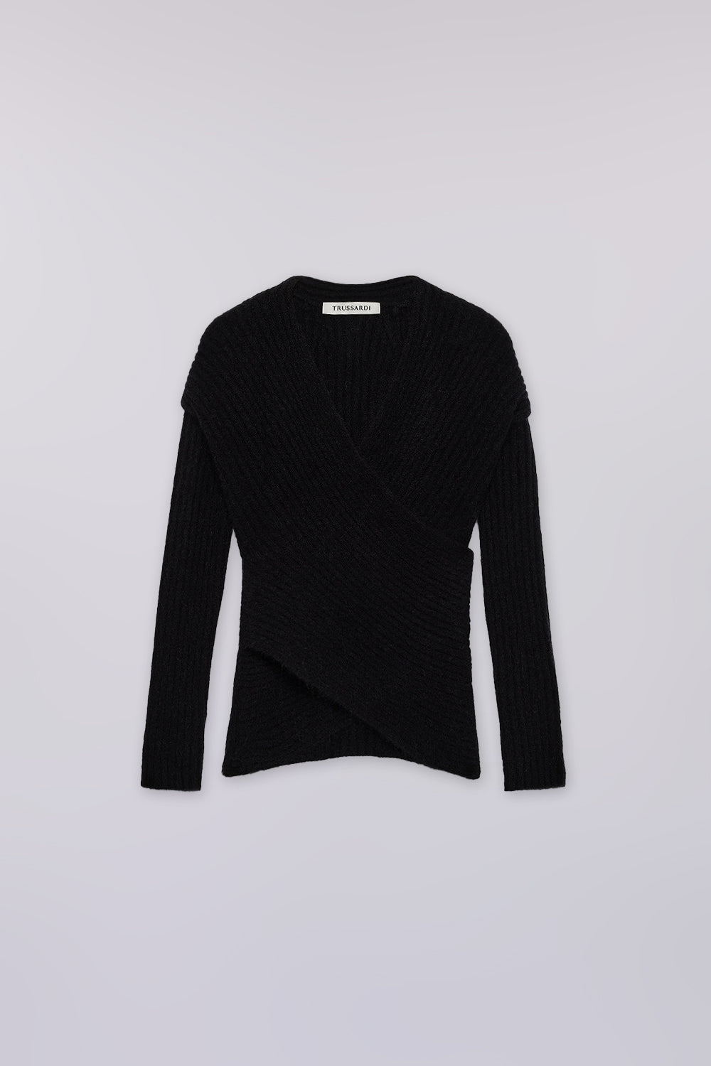 Maglia incrociata in misto mohair a coste 5|d6b457c91da55ba2db2b653c939ad6fbca552b6a4827cb7c306d96db7c9303de