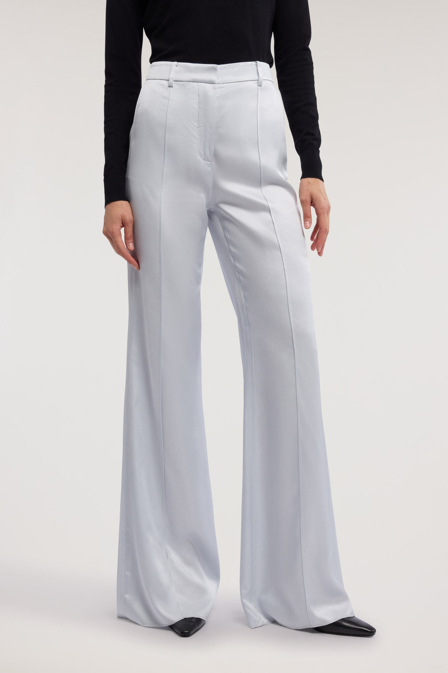 Pantalone flare in twill di viscosa 5|dbd437e86542c8d418f1326589e217504df7ae285e9453debb0cb5efeb462710