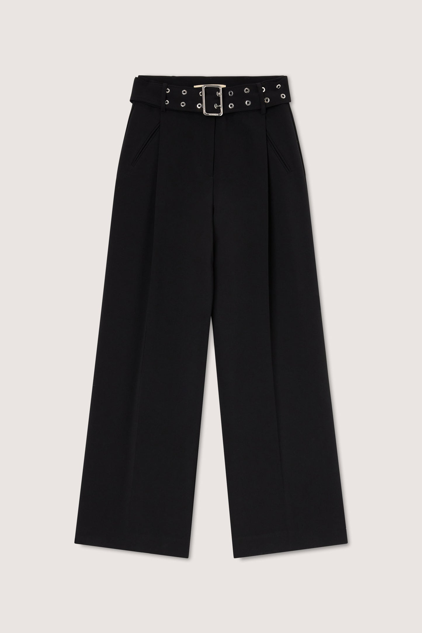Pantalone palazzo in cady con cintura 5|57f64dd486acaf546743acf777ecb6ccee07ca7dcb7c2414febc11c5af4d64aa