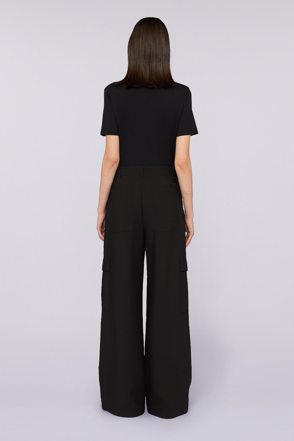 Pantalone palazzo cargo in tessuto 2|d01f0c877d11dcf29b679d64a1afd179c003063d7274b10c60b7308d850bb960