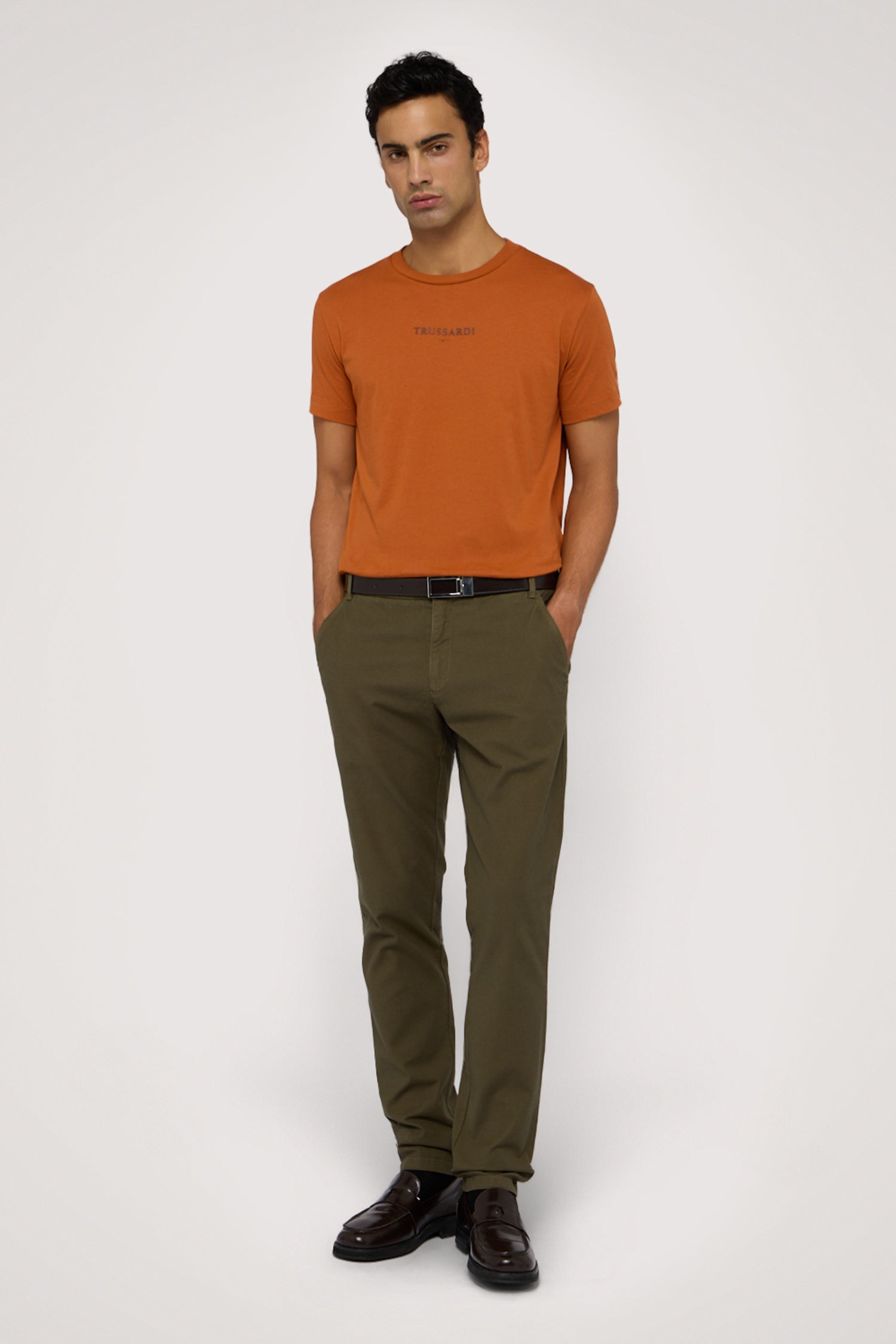 Chino aviator slim fit in cotone texturizzato 4|de74869e42b02229e612f04930e916deecc260e91678b932217518fb25c28658