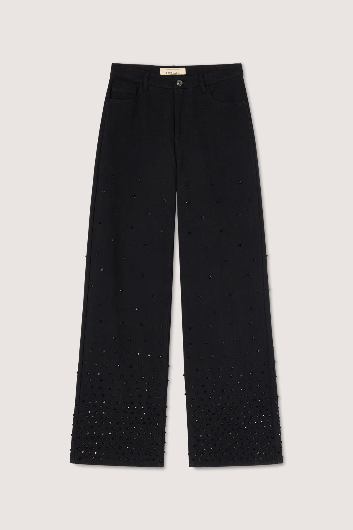 Jeans palazzo in bull con applicazioni gioiello 5|6e1518754a17bc26f1743ae9445aed31bd8934bc8957d373e2c97e3337850ed7