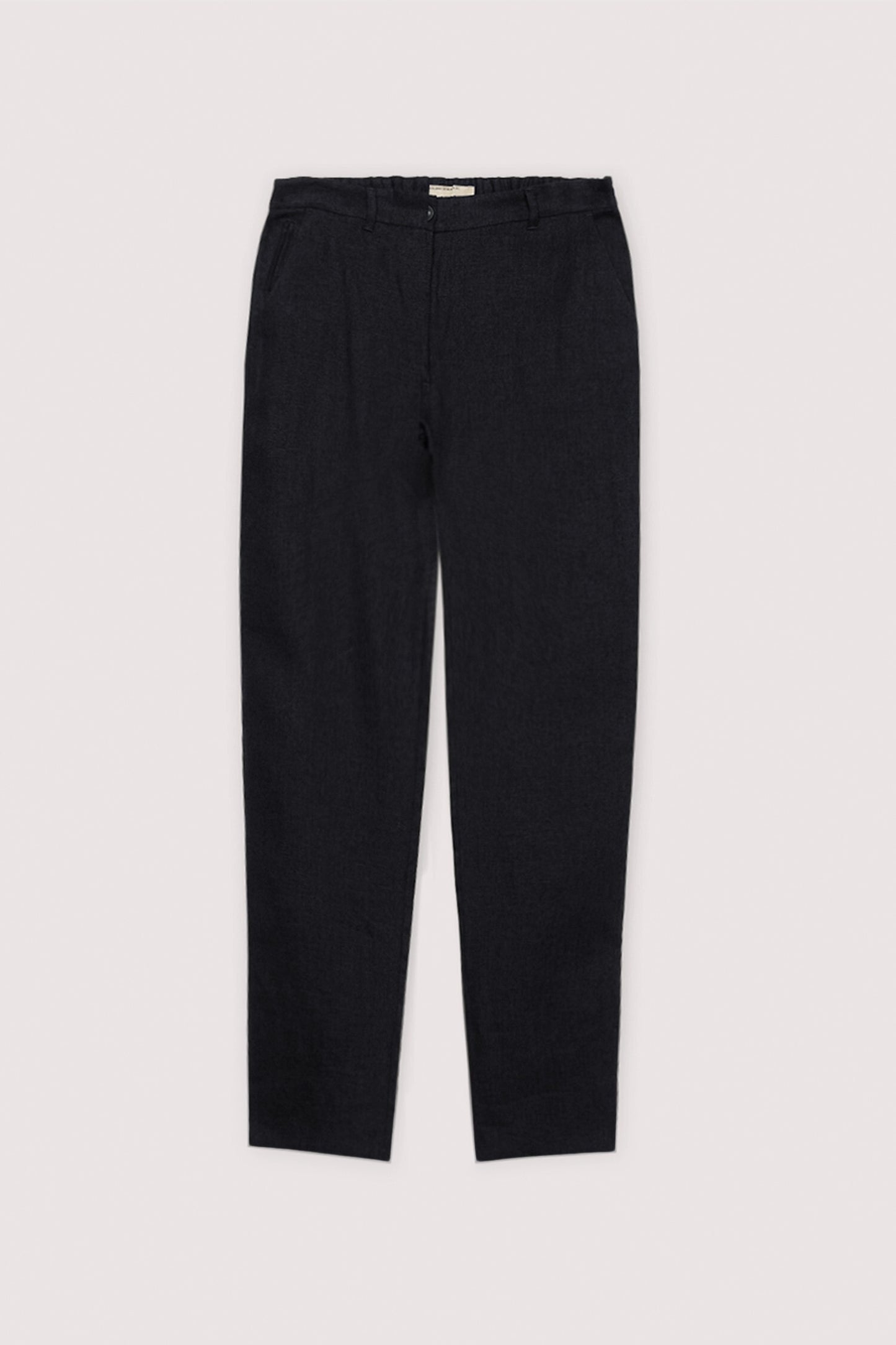 Chino con vita elastica in lino 5|068fd9eaee6821134a4de34f2066d18b1b7925b77335dff9c2fb489a4f79710f
