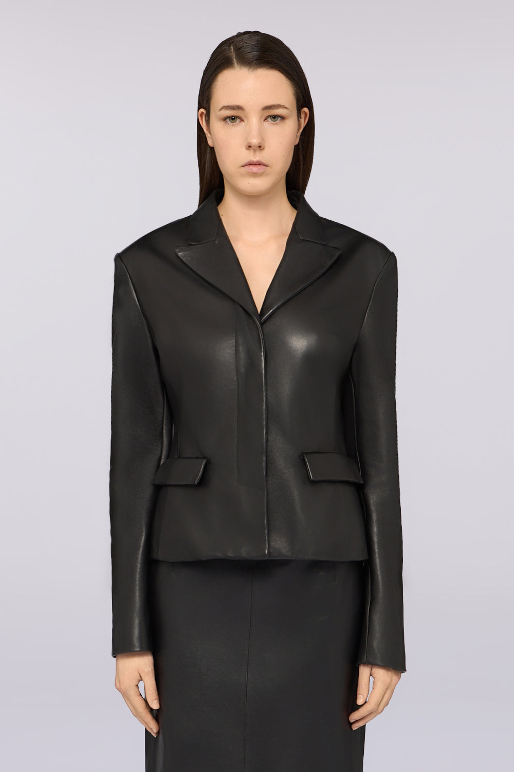 Blazer in pelle con fodera Gentle Society 2|3d99558c061888e916dea8888f381d69a19c1e75039e8a4a986ab6607ff48127