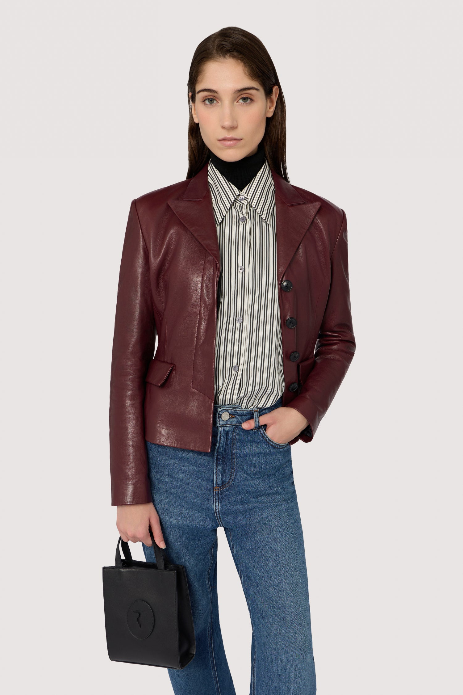 Blazer in pelle con fodera Gentle Society 4|0faf77c9d93e6738b322d67aa0d86a140c4e60e2a0178a27d8625564a618316c