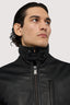 Giubbotto imbottito in pelle con colletto in shearling 3