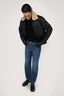 Giubbotto imbottito in pelle con colletto in shearling 4