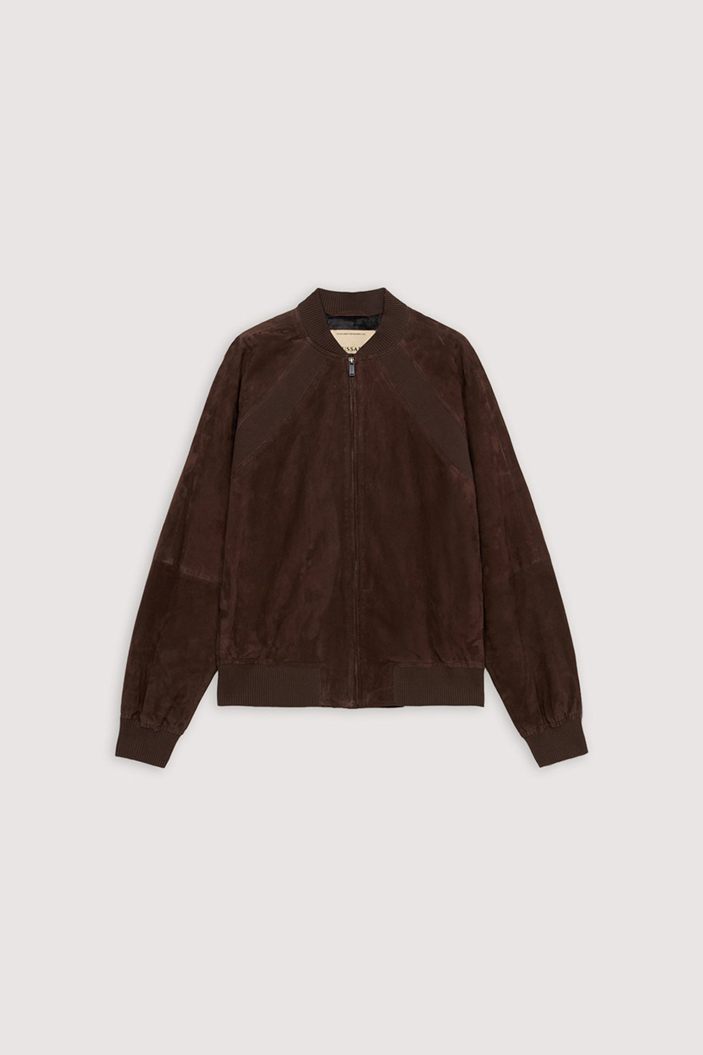 Bomber in suede con dettagli in maglia 5|132bf218a1395c23759d6a51d3575ff86b9219dca3fb91fd13c34ae57909558a