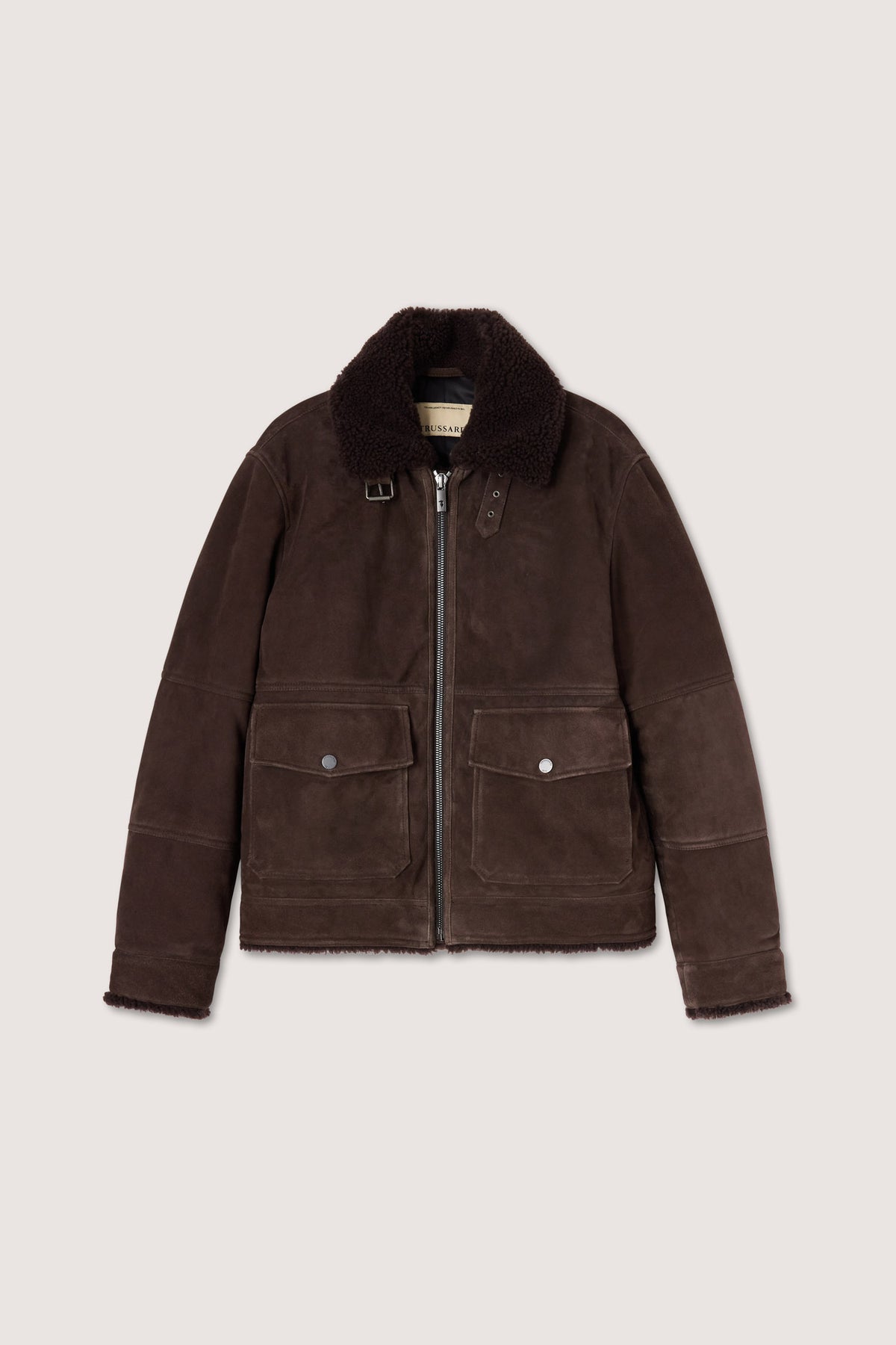 Blouson imbottito in suede e montone 1|e0d1a3993e658298640c2b4426d57a9ae4f2a835ce02e65842a895205b9ab040