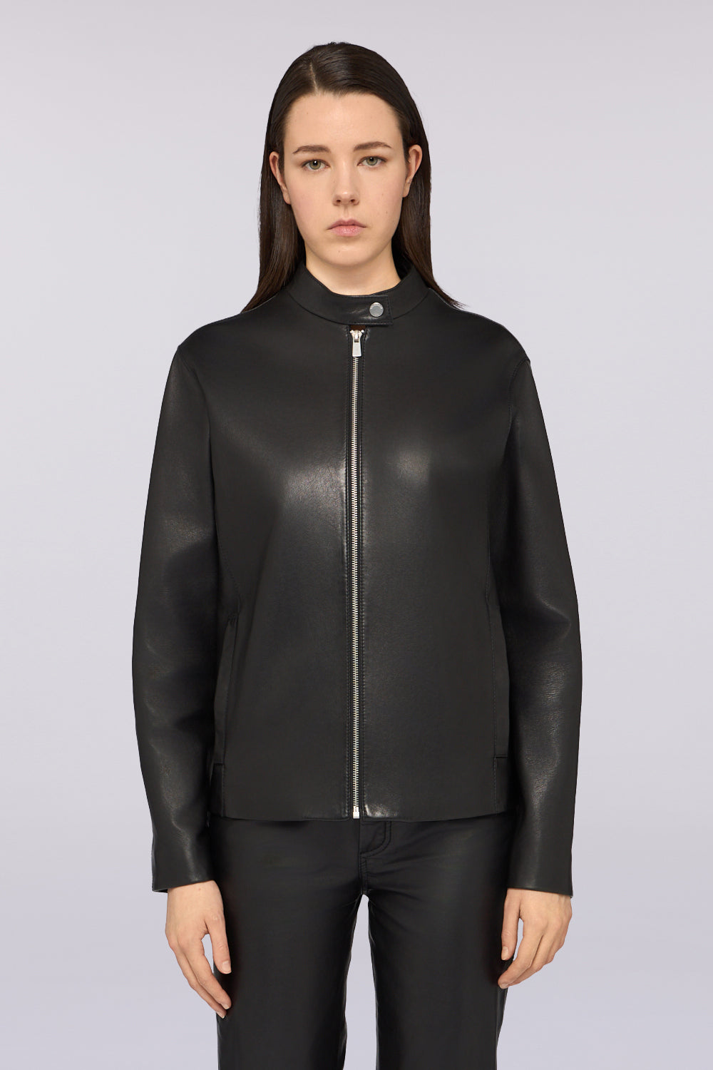 Giacca biker in pelle 2|b843a11ed320334537101a629e8471d51f42f9b40a848c26b95cb2377230c4ec
