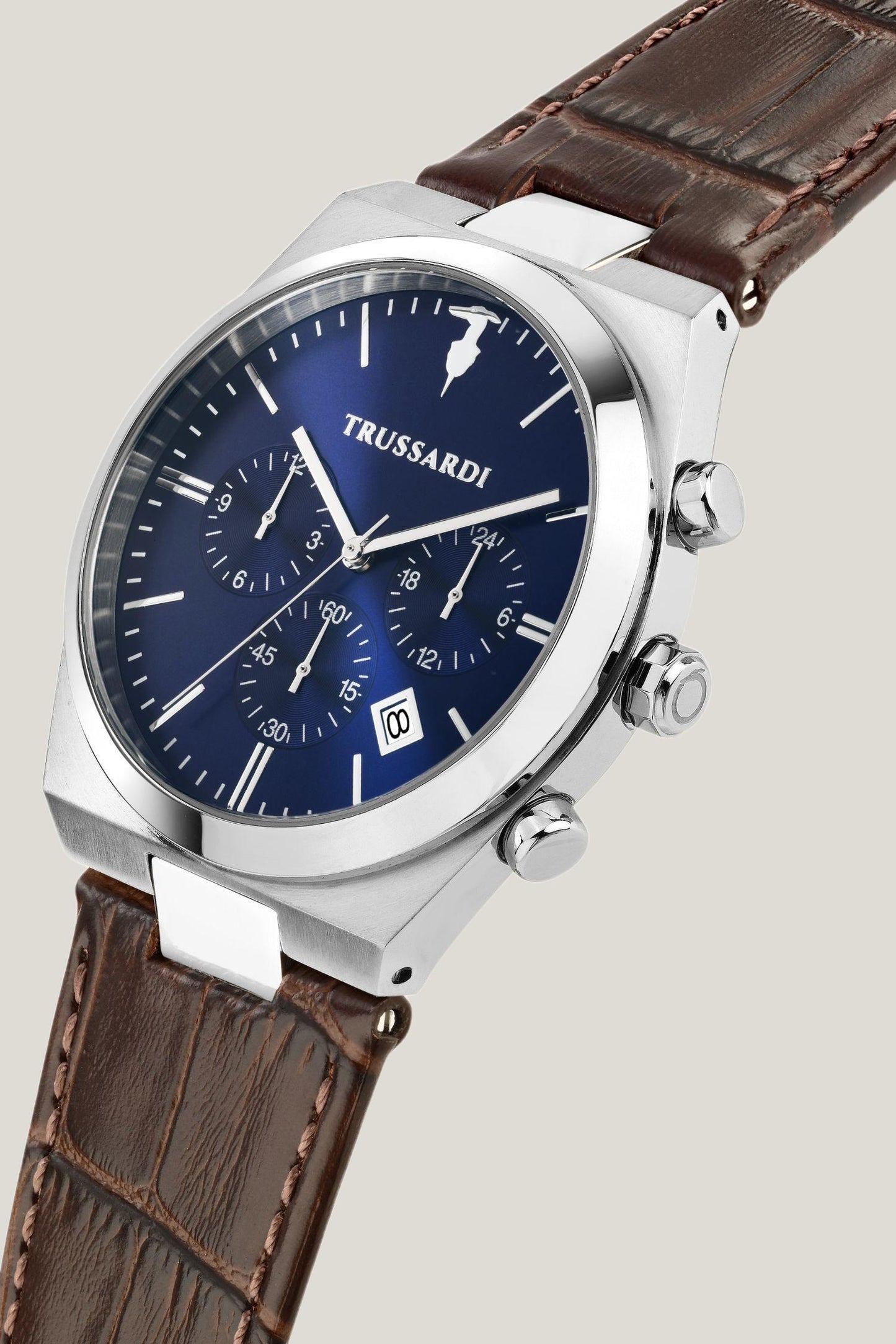 Orologio in acciaio e pelle 4|09dbe0faa709a6487f08c3f0cbe812e9a52f4016be2c8539d4a0d99af3e59ef4