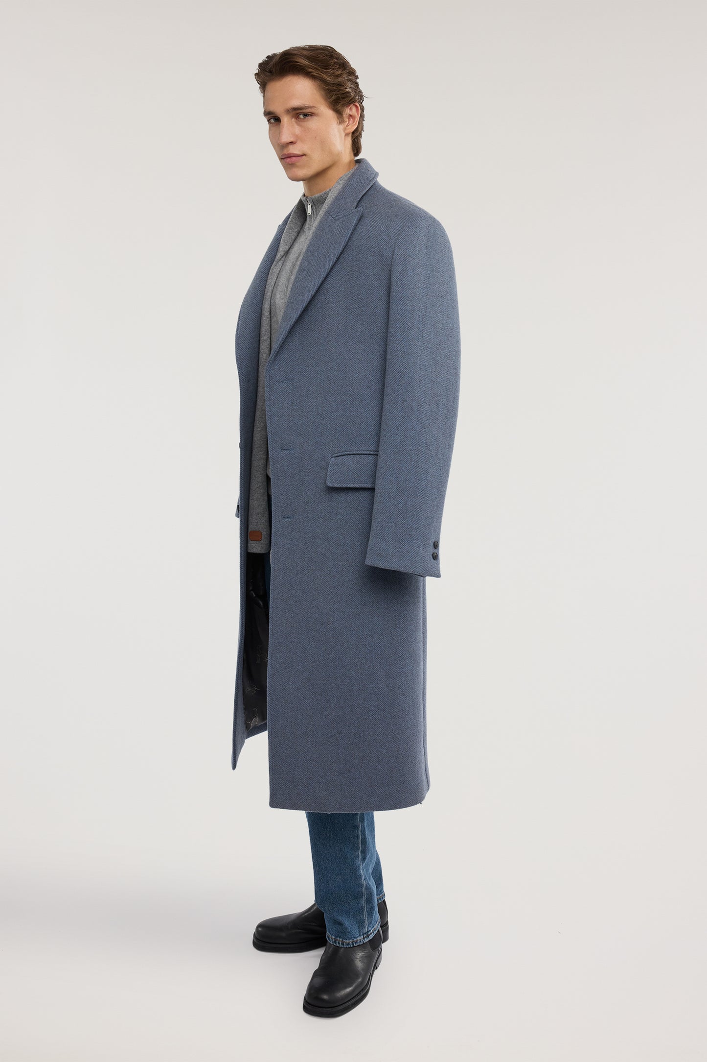 Cappotto spigato in misto lana 2|93fa68a29b2d62ce1ab110c3f45406433e60534423e75189e56de05f5f7ddb2f
