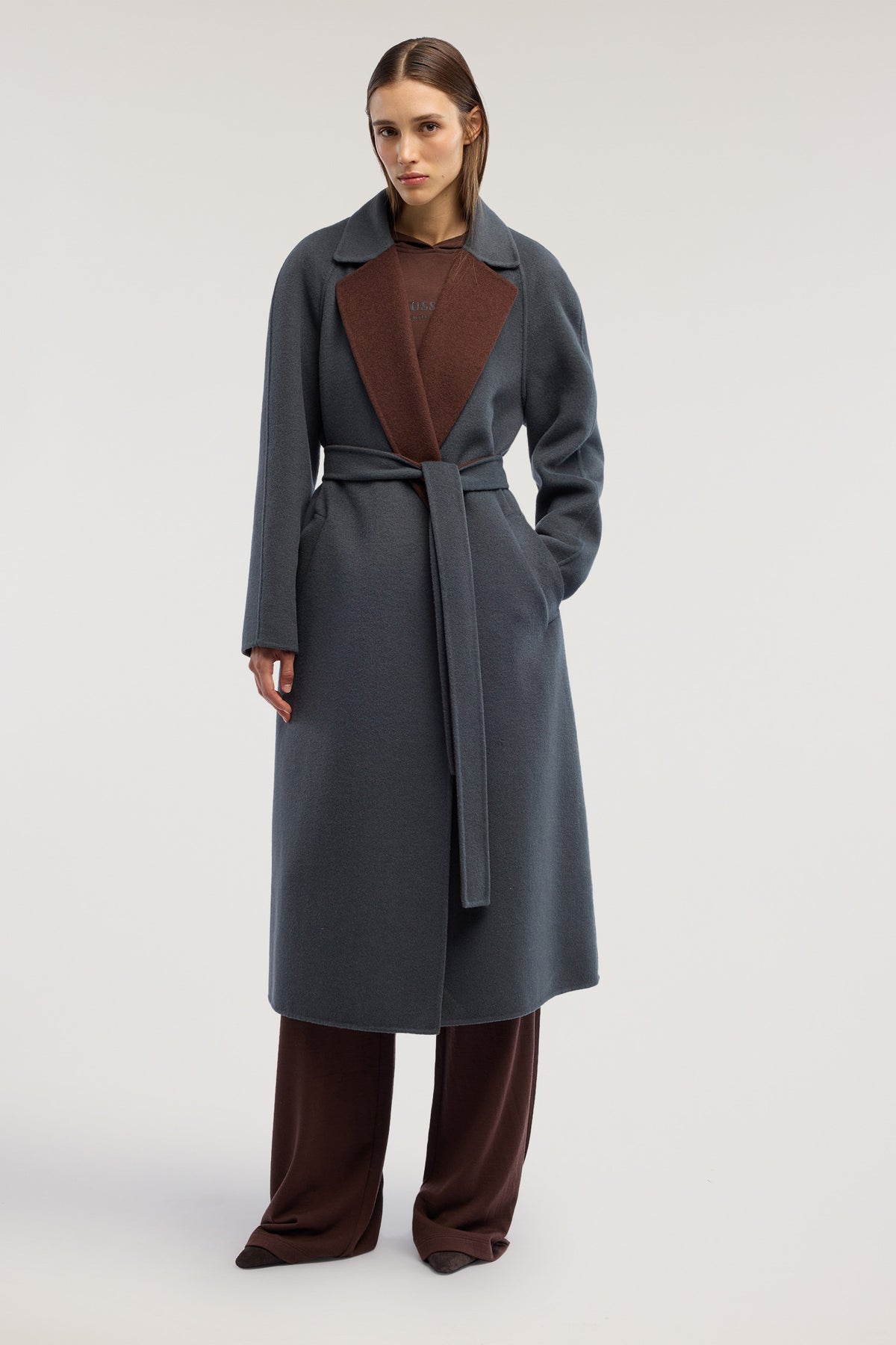 Cappotto in panno double con cintura 1|235396301e0299368ce4ddb9d34db1d7f6e8662c47813803f90ddfe8d3207cfd