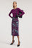Midi skirt in printed satin