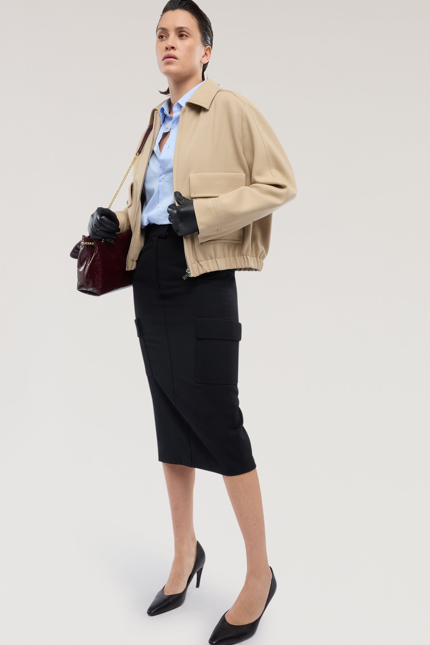 Gonna midi con tasche in frescolana 4|5daa0370c2d6290c144cb83d4f174342a372d10c1fc67abd45bb50223617d814