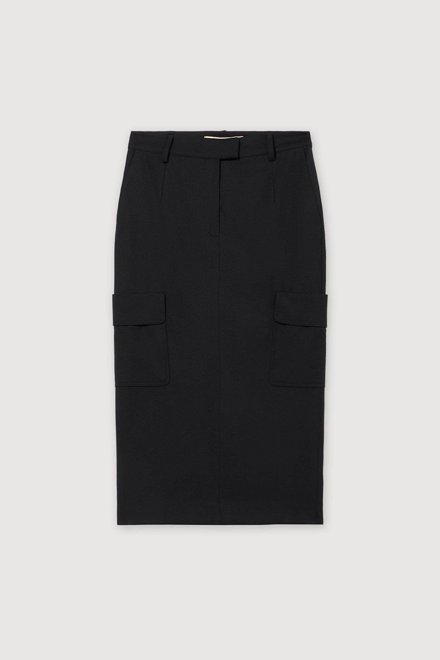 Gonna midi con tasche in frescolana 1|51178f697585a263928e08abab5f0a1e89a07c6f4e110049021c252c0be8e934