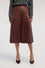 Midi flared leather skirt