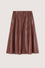 Midi flared leather skirt