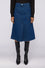 A-line midi denim skirt