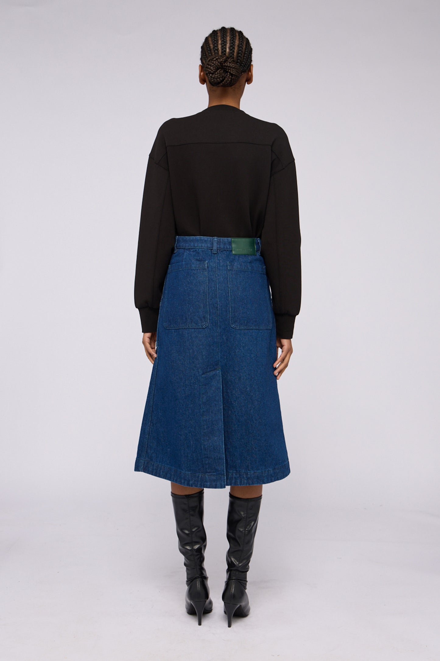 Gonna ad A midi in denim 5|371887dc764bb9d9d6003e83fb55d9325fe035529d8e07863113f5493a78ad06