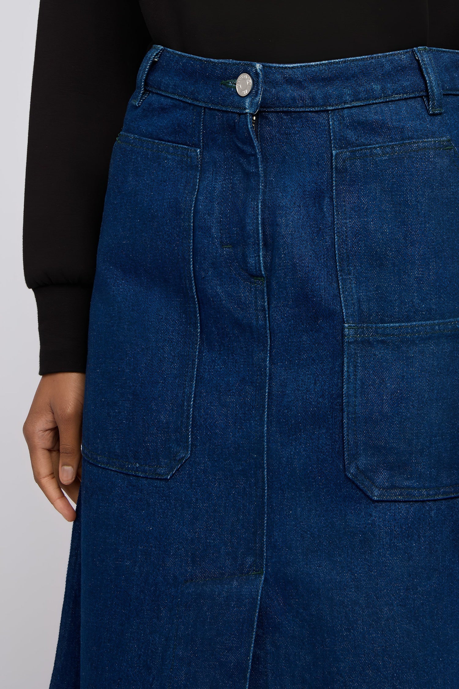 Gonna ad A midi in denim 2|8fe8faae7070a1be0fae3a4246183477d0f0412d964730a330810f3d06a17412