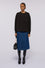 A-line midi denim skirt