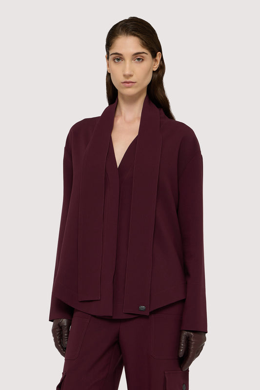 Giacca camicia relaxed fit con sciarpa 1|829ea26a4433bfecb5f505cc38fc36352160552207eeefaa1fdd02f7e9875ae6