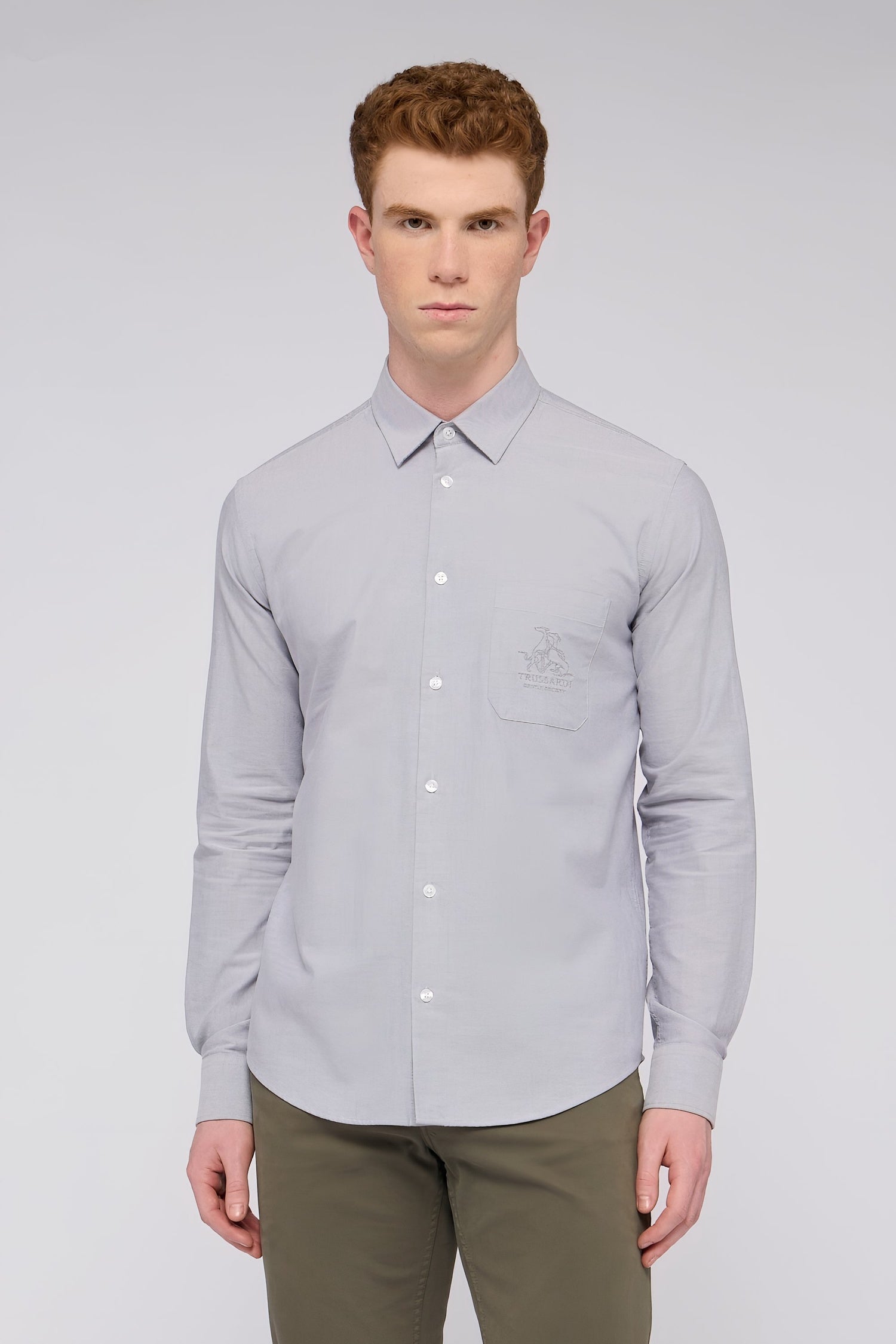Camicia regular fit in oxford con ricamo Gentle Society 1|4a62653ff35fb69a9ae0a346d77e8fdeae1bf1feb79a0eec3168787787c40f1e